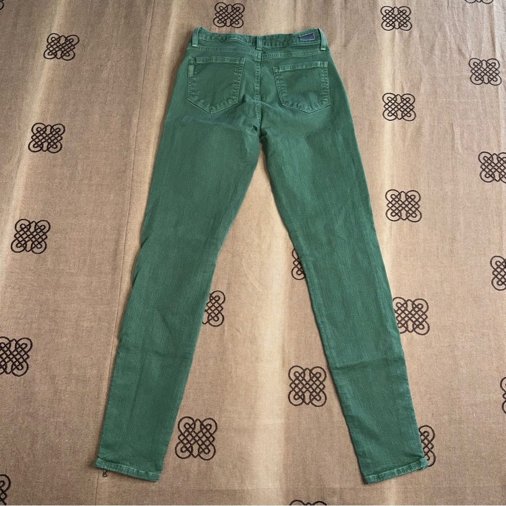 PAIGE Hoxton High Rise Skinny Zippered Ankle Length In Botanic Green Size 26 - Picture 9 of 15